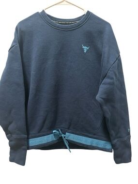 Under Armour Project Rock Blood Sweat Respect Navy Fleece Sweatshirt Women's M